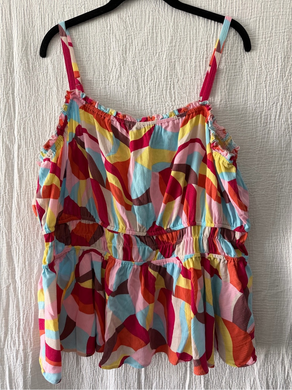 torrid Multicolor Abstract Print Tank Top — Pink, Red, Yellow, Blue